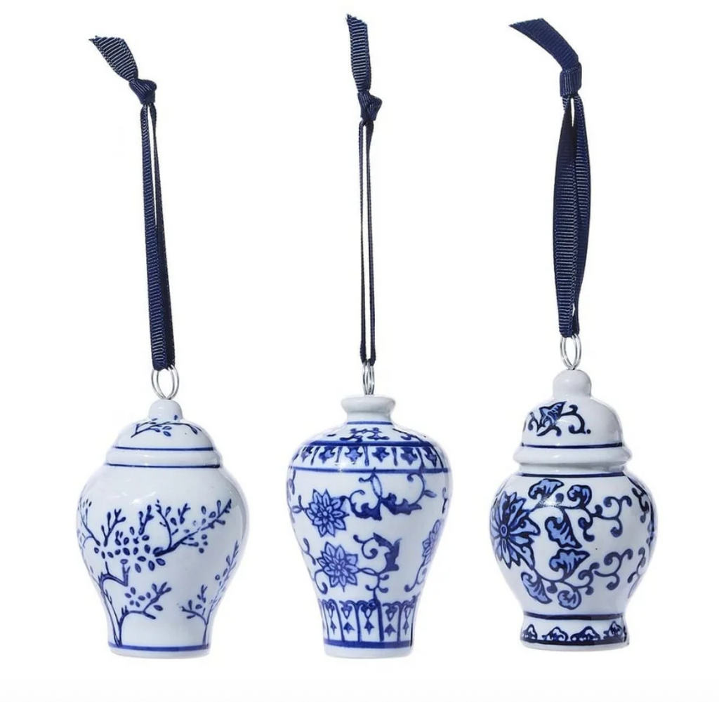 Blue and White Temple Jar Ornament / 3 Available Designs