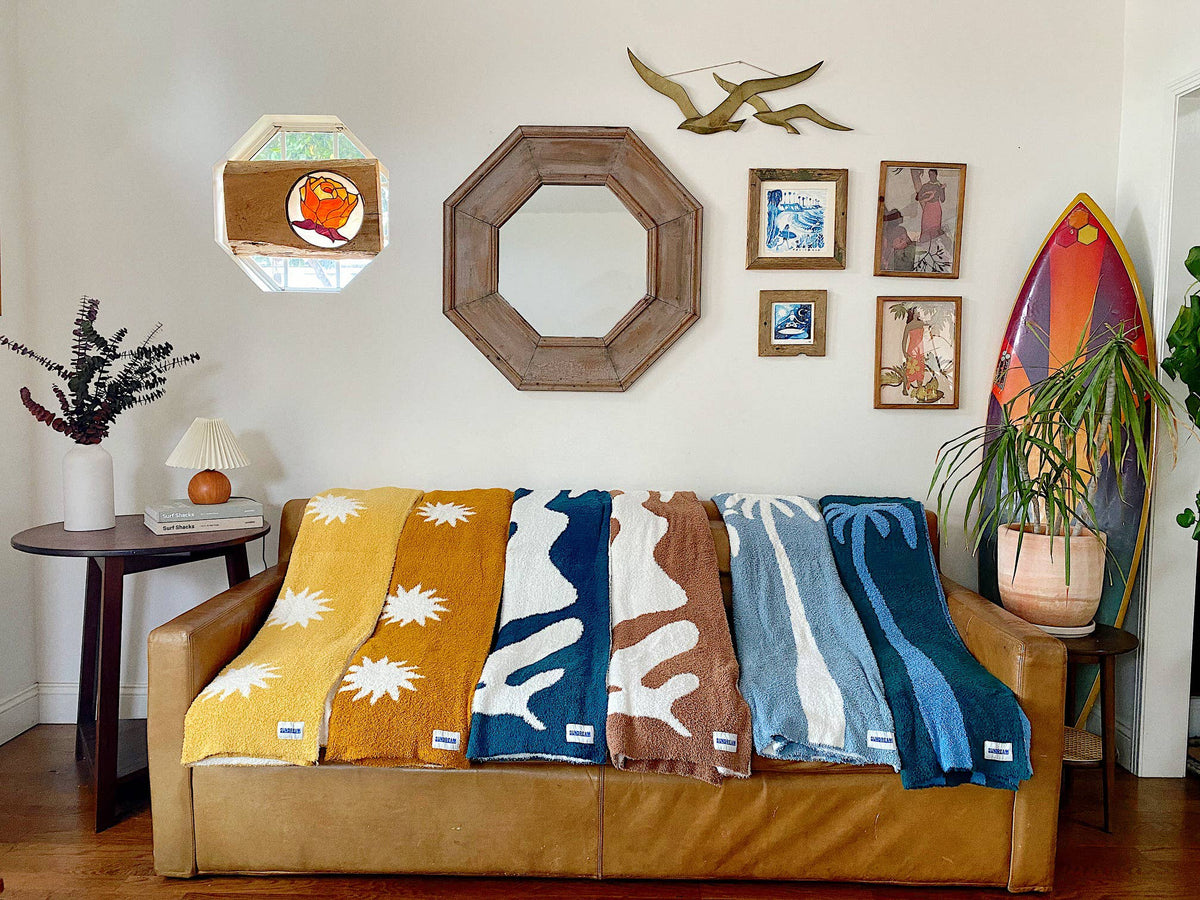 ShellCheck Plush Throw - Sand + Tan