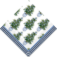 Load image into Gallery viewer, Blue Bows Christmas Tree Cocktail Napkins | Pack of 20