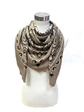 Large Woolen Square Bandana: Light taupe