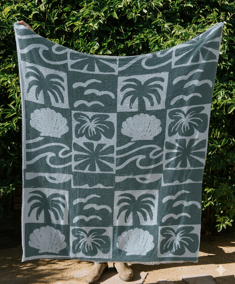 Laguna Plush Throw - Marine
