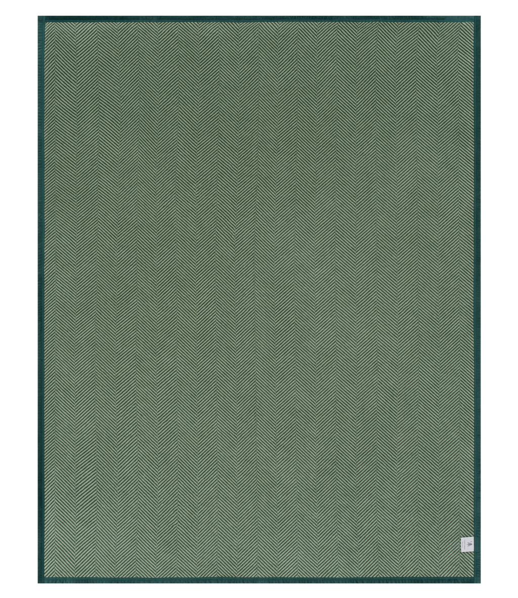Harborview Herringbone Forest Green Blanket: Original