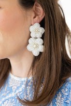 Load image into Gallery viewer, Bali Flower Earrings in White