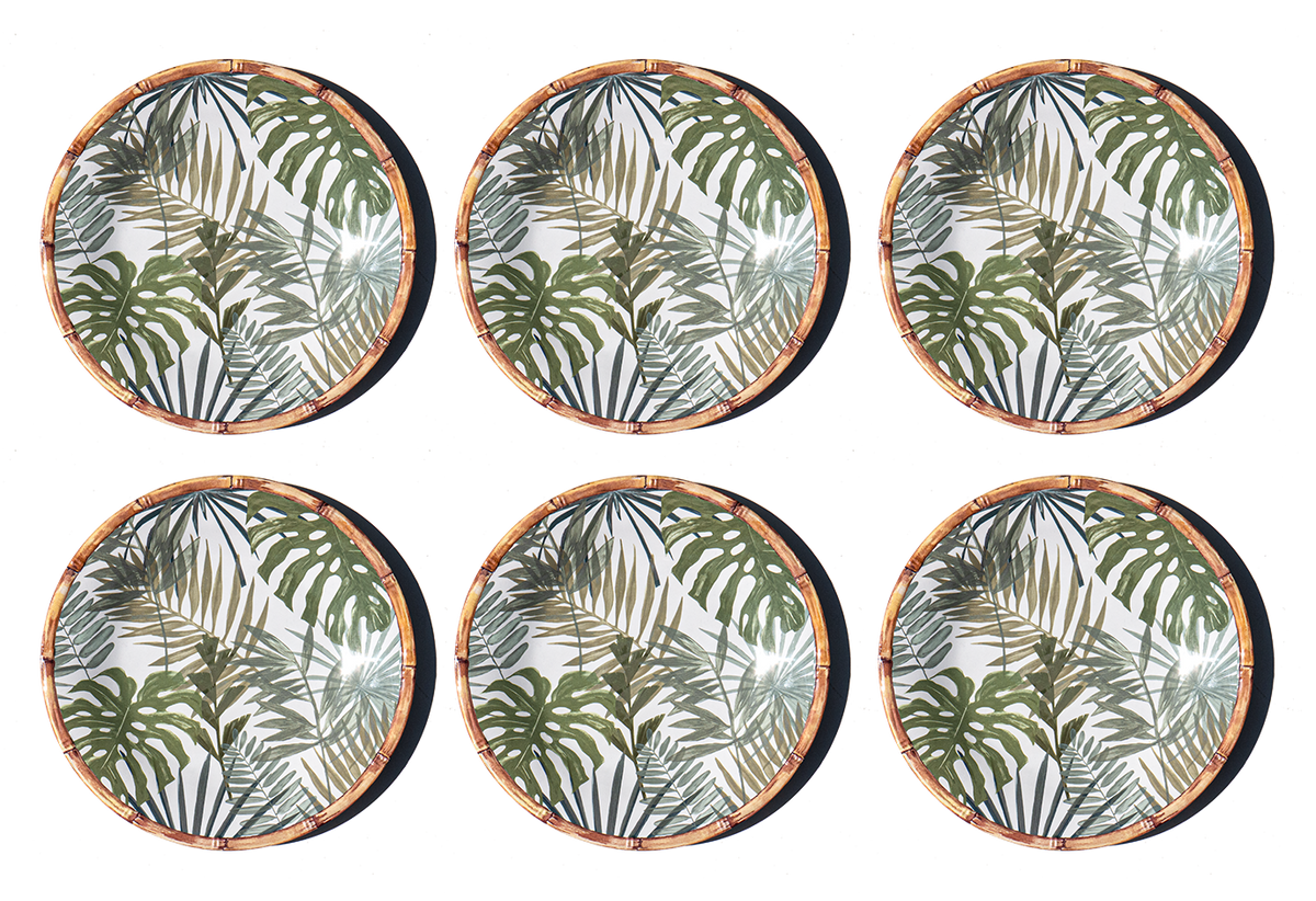 Rainforest Palm Microwavable Melamine Dinnerware Collection: Low Bowl