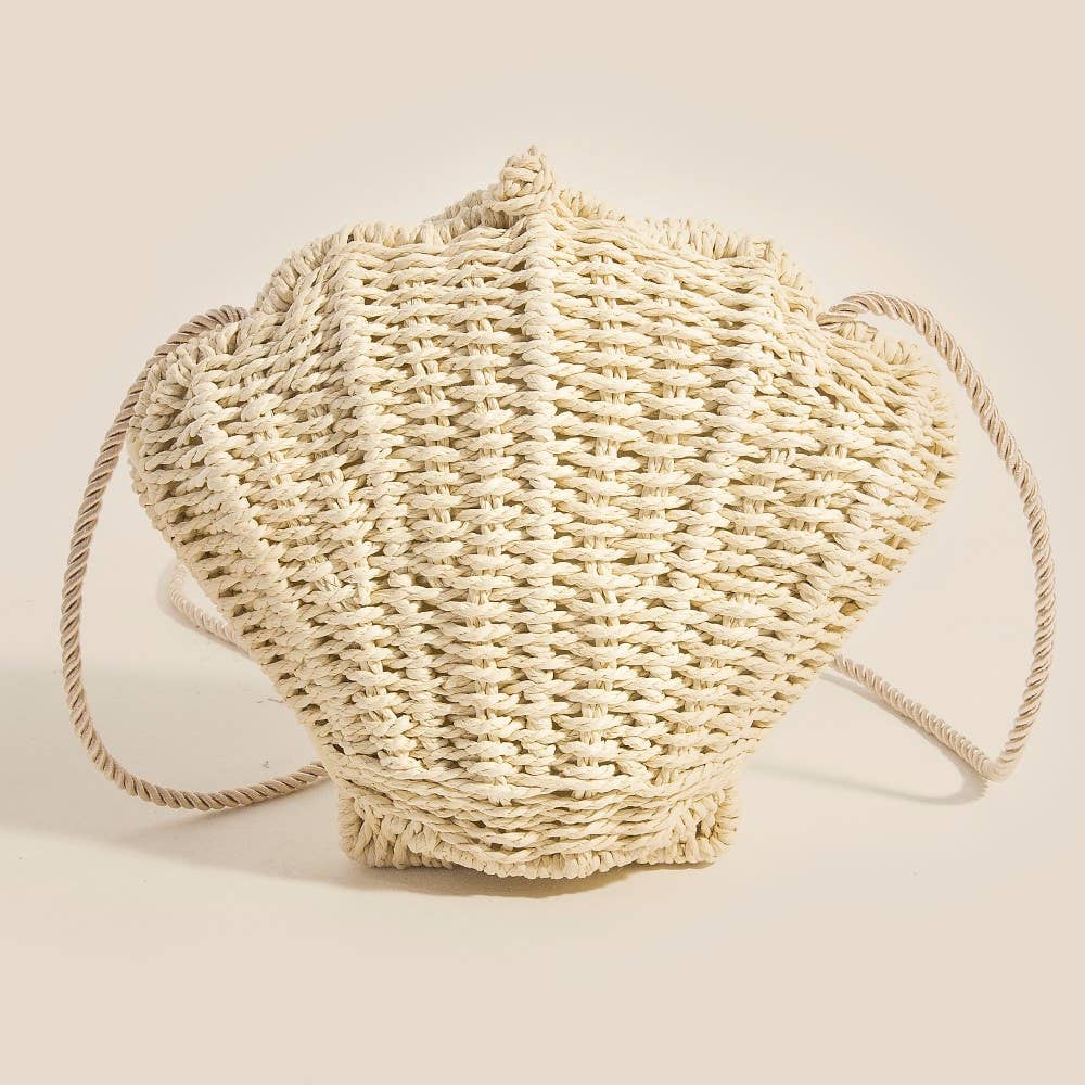 Straw Braided Seashell Bag: KA