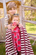 Load image into Gallery viewer, Sideline Stripe Maroon Midi Blanket/ Midi Size