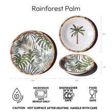 Load image into Gallery viewer, Rainforest Palm Microwavable Melamine Salad Plate/ Set of 6