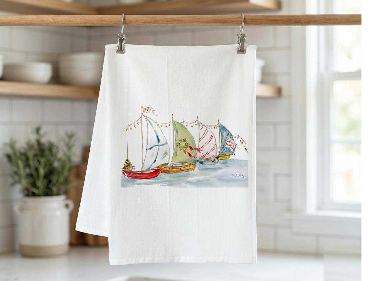 Holiday Floatilla Kitchen Towel: Flour Sack Towel