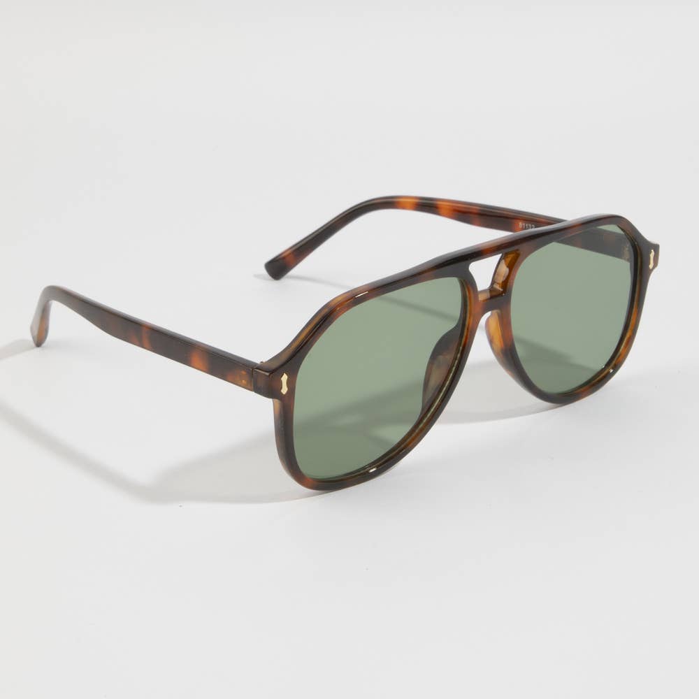 Retro Navigator Aviator Sunglasses With Tinted Lens: ASSORTED