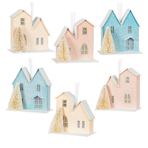 Pastel House & Tree Ornament