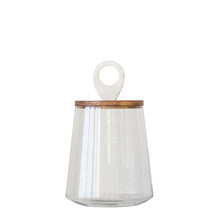 Load image into Gallery viewer, Glass Jar with Mango Wood and Marble Lid