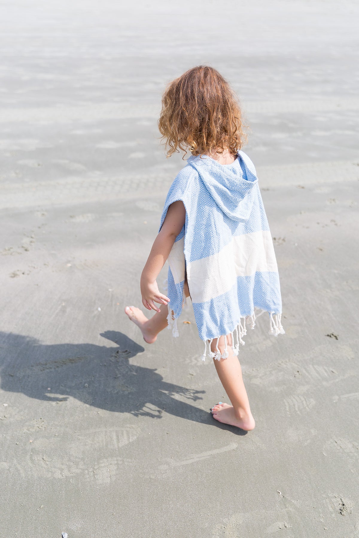 Kids Solid Band Surf Hooded Beach Towel