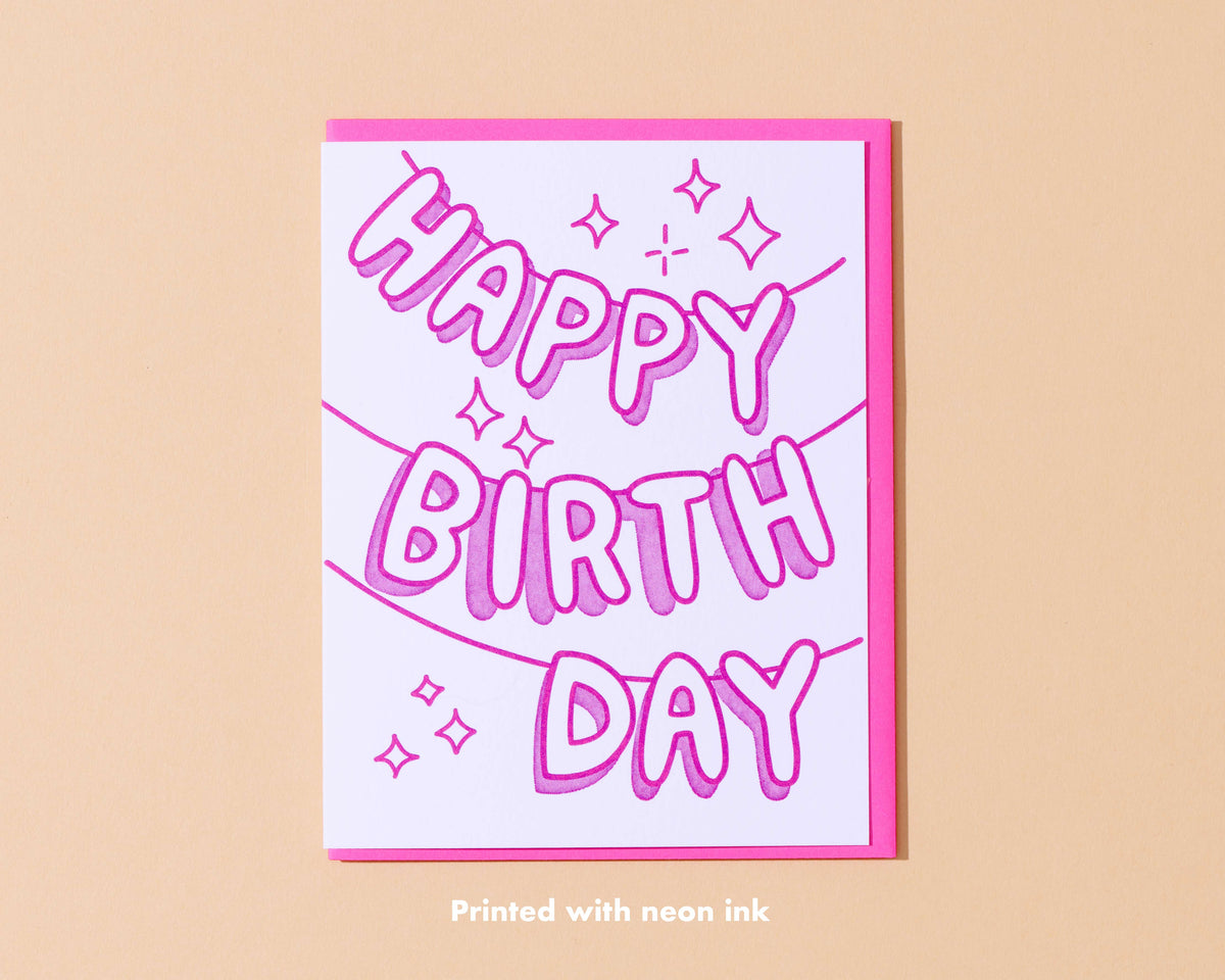 "Birthday Banner" Letterpress Greeting Card