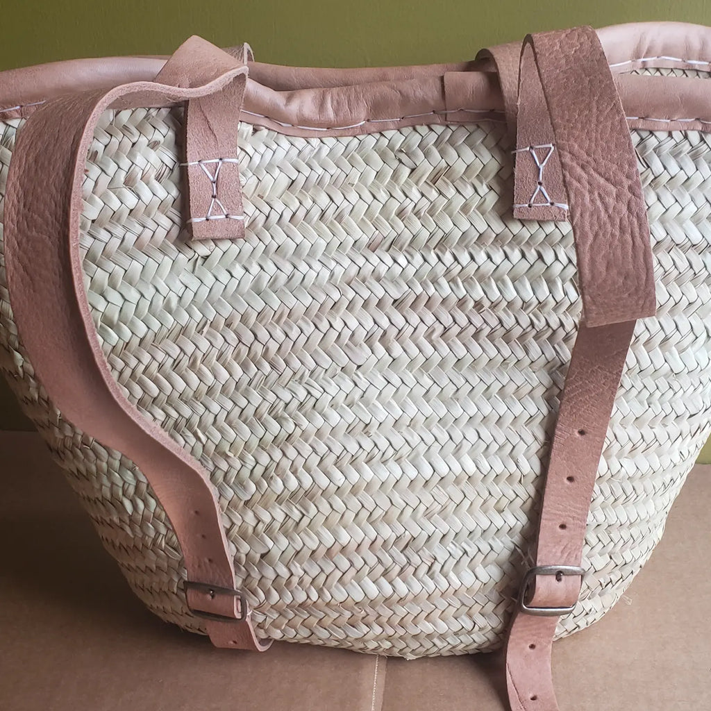 Large Leather Trimmed Backpack