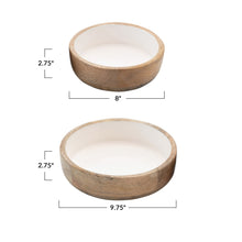 Load image into Gallery viewer, Mango Wood Bowls w/ Enamel Interior