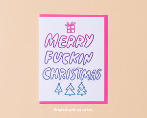 "Merry Fuckin' Christmas" Letterpress Greeting Card: Single Card