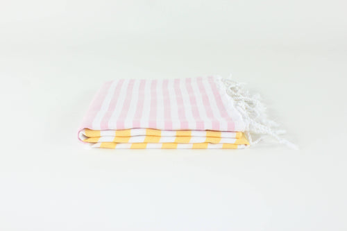 Premium Turkish Towel/ Pink and Yellow