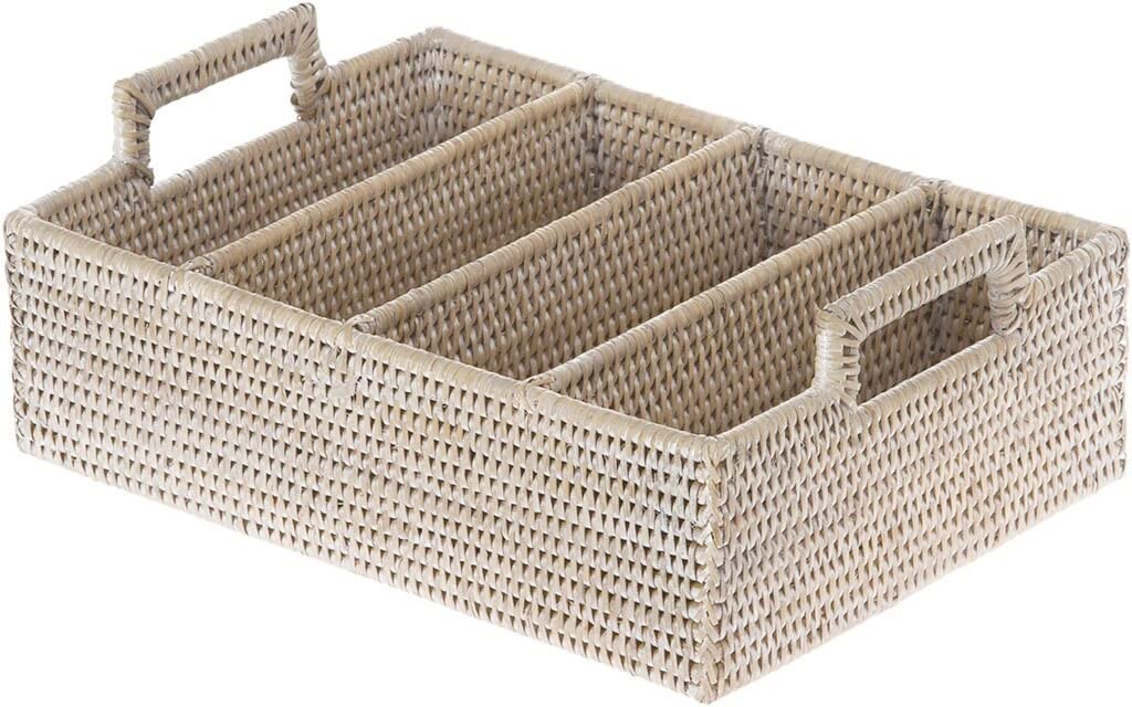 White Wash Flatware Tray