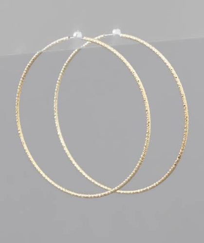 Skinny Textured Gold Hoops