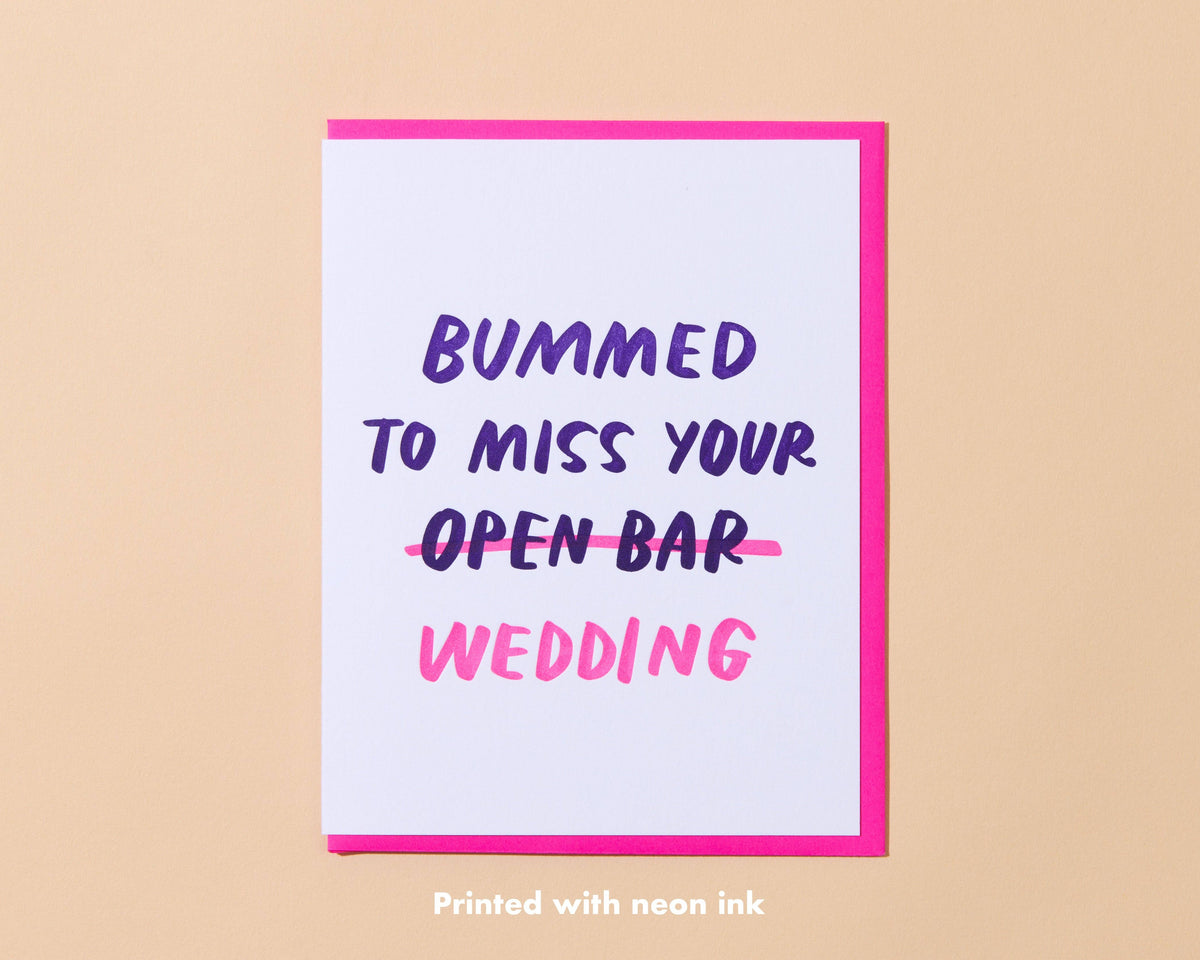 "Open Bar Wedding" Letterpress Greeting Card