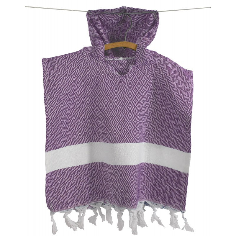 Kids Solid Band Surf Hooded Beach Towel
