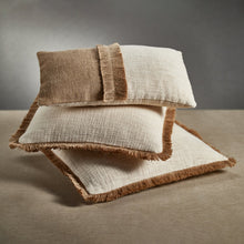Load image into Gallery viewer, Two Tone Cotton and Jute Throw Pillow