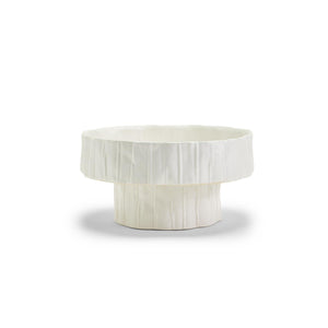 Soft White Ceramic Pedestal Bowl