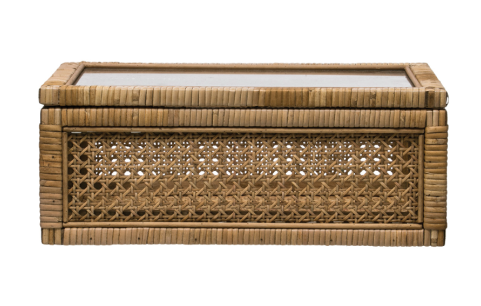 Rattan Box with Glass Lid – SHANTY SHOPPE