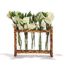 Load image into Gallery viewer, Natural Bamboo Vase with 5 Glass Tubes