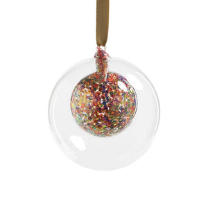 Double Glass Sequin Ball Ornament