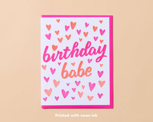 "Birthday Babe" Letterpress Greeting Card