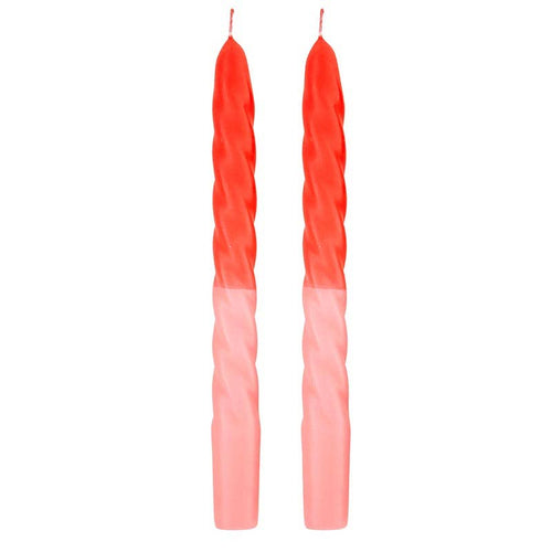 Tapered Candle - Red Pink - Set of 2
