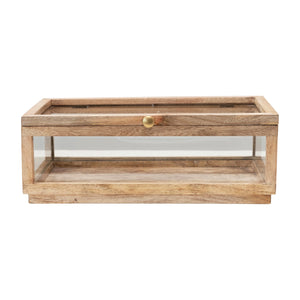 Wood and Glass Display Box with Lid