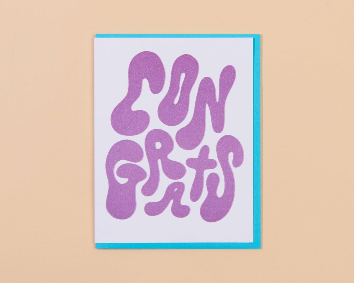 "Bubble Congrats" Letterpress Greeting Card