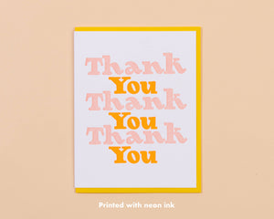 "Thank You x 3" Letterpress Greeting Card