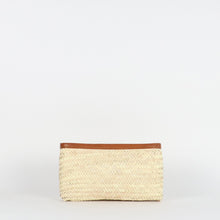 Load image into Gallery viewer, Natural Palm Clutch with vegan leather trim