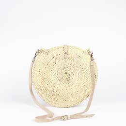 Round Natural Woven Crossbody